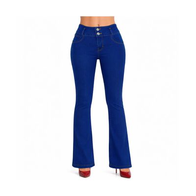 Jeans Pump Up Corte Campana Jeans Beronna Para Mujer