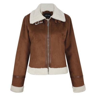 Chamarra tipo aviador con borrega para Mujer Petite JUST BY BASEL