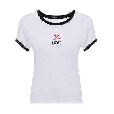 Playera Con Bies En Combinaci&oacute;n Jeanious Para Mujer Junior