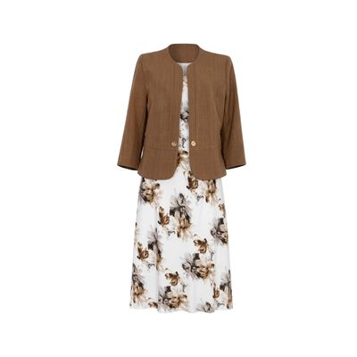 Conjunto Saco Y Vestido Estampado Joces Para Mujer