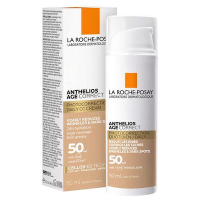 Protector Solar Facial La Roche Posay Anthelios Age Correct con Color Antiarrugas FPS50+ 50ml