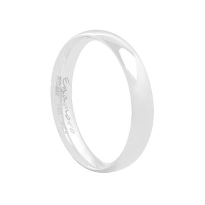 Argolla Confort Blanca 4Mm 14K Enamoro
