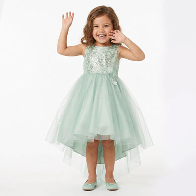 Vestido con Escote Redondo y Mo&ntilde;o en Cintura Gerat para Ni&ntilde;a