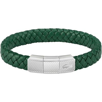 Brazaletes Plateado Y Verde Lacoste Para Hombre