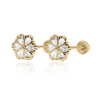 Broquel 14k Bisel redondo flor
