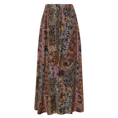 Falda maxi de estampado patchwork bohemio-chic para Mujer BASEL