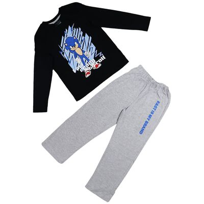 Pijama de Playera Manga Larga y Pantal&oacute;n con Dise&ntilde;o Sonic para Ni&ntilde;o