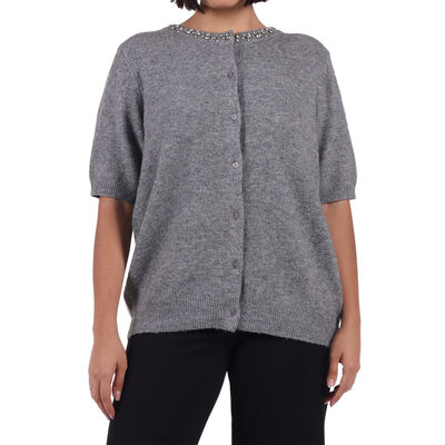 C&aacute;rdigan Manga Corta Cuello Pedrer&iacute;a Curvi Lifestyler Mujer