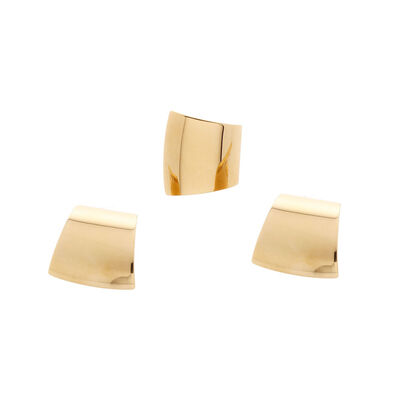 Set De Aretes Y Anillo  Forma Irregular Dorado C2C