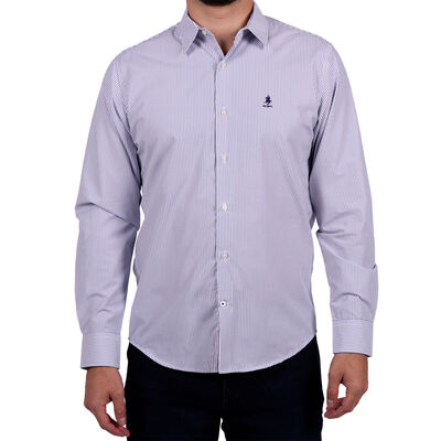 Camisa Manga Larga Slim Fit Rayas Polo Club para Hombre
