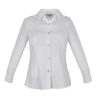 Blusa B&aacute;sica Camisera Relax Manga Larga Color Blanco Pavla Mint