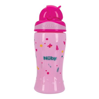 Vaso Nuby Thirsty Kids Flip con Popote de Silic&oacute;n