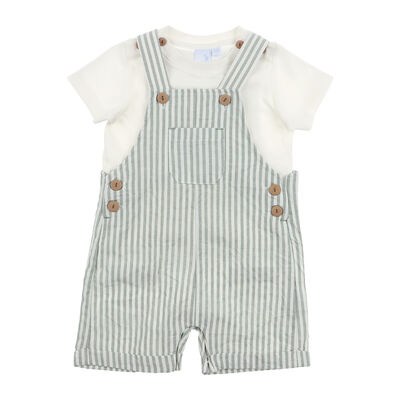 Conjunto Camisa y Pa&ntilde;alero Rayas Algod&oacute;n Carosello Beb&eacute; Ni&ntilde;o