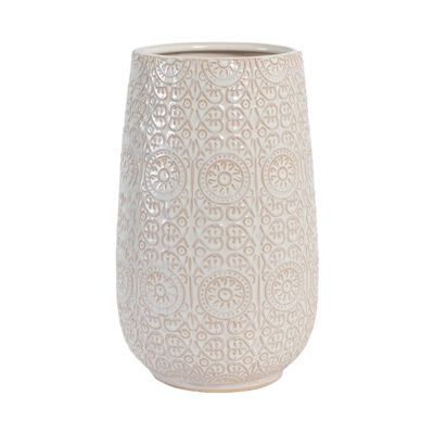 Vasija Vintage Home en Cer&aacute;mica Medallion White