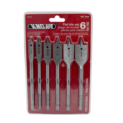 Juego con 6 Brocas Planas Para Madera Kn 7646 Knova