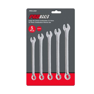 Juego 5 Llaves Combinada Milimetricas Cromadas Promaker