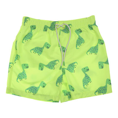 Traje de Ba&ntilde;o Short Dinosaurios Verde Ne&oacute;n Fukka para Ni&ntilde;o