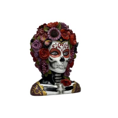 Busto De Calavera Con Corona De Flores Gto