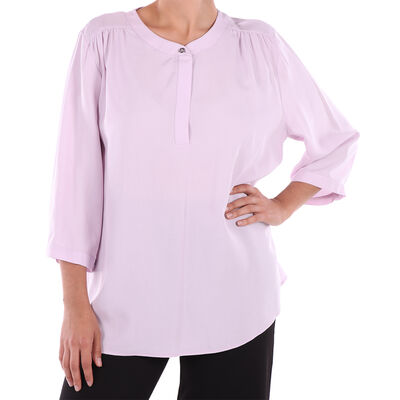 Blusa Manga Tres Cuartos Cuello Mao Alan Austin para Mujer