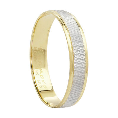 Argolla Oro Combinado 14K 4mm Enamoro
