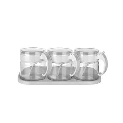 Juego De Especiero Vidrio Con Cuchara 300 Ml