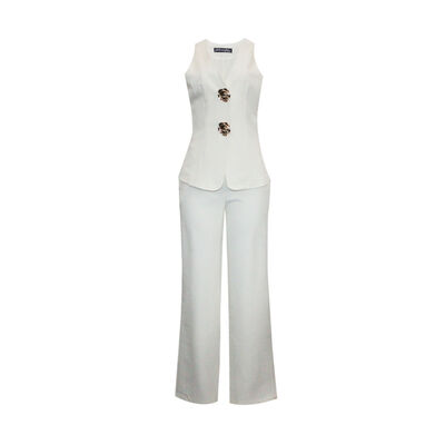 Conjunto Chaleco Con Broches Y Pantal&oacute;n Philosophy Para Mujer Junior