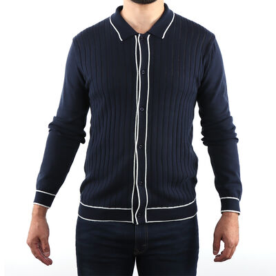Su&eacute;ter Estilo Cardigan Textura Acanalada JNS para Hombre