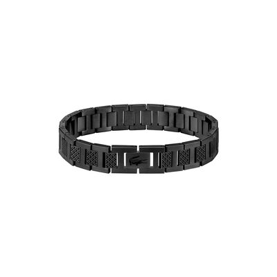 Brazalete  Lacoste de acero inoxidable  negro para hombre