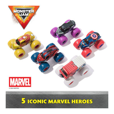 Monster Jam 1:64 Paquete de 5 h&eacute;roes Marvel SPIN MASTER
