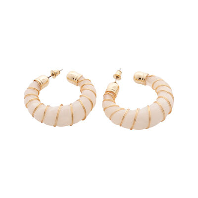 Aretes Arracada Blanca Lulu
