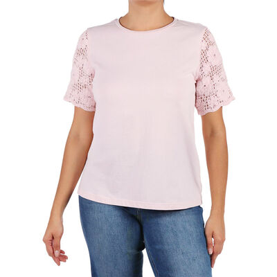 Playera Algod&oacute;n Crochet Manga Corta Arqueology Mujer