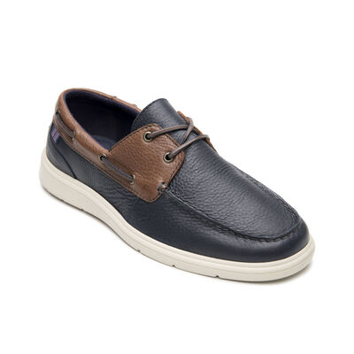 Mocas&iacute;n N&aacute;utico en Piel Flexi Azul para Hombre