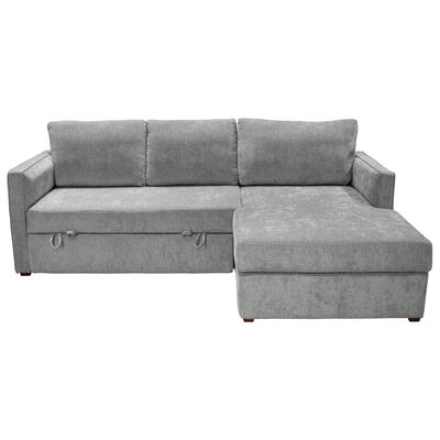 Sof&aacute; Cama Derecho Walnut T Gris Muebles Liz