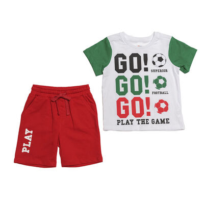 Conjunto de Playera Manga Corta y Short Dise&ntilde;o F&uacute;tbol Go! Being 2 Nice para Ni&ntilde;o