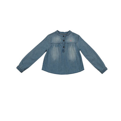Blusa Manga Larga De Mezclilla Ally Ferrioni Para Beb&eacute;