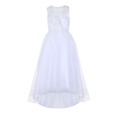 Vestido de Ceremonia Gentii Blanco con Aplicaci&oacute;n Bordado para Ni&ntilde;a