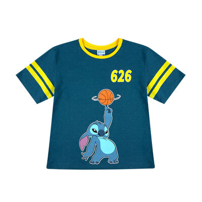 Playera Manga Corta Tipo Jersey Disney Stitch X NBA para Ni&ntilde;o