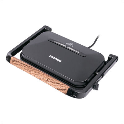 PARRILLA PANINI GRILL DAEWOO ANTIADHERENTE ACABADO DE MADERA DHG-2675