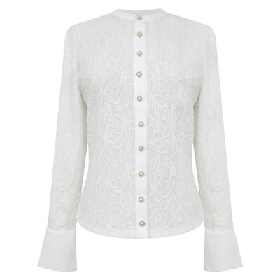 Su&eacute;ter de jacquard floral con botones de perla para Mujer BASEL
