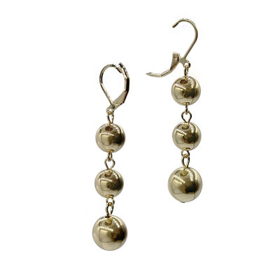 Aretes Bolas Lisas Dorado Aktuales Para Mujer