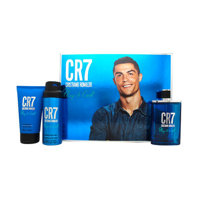 Set Eau De Toilette Cr7 Play It Cool 100 Ml + Gel De Ba&ntilde;o + Spray Corporal Para Hombre