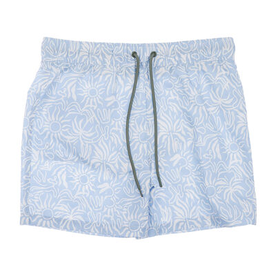 Traje de Ba&ntilde;o Short Flores y Soles Azul Fukka para Ni&ntilde;o