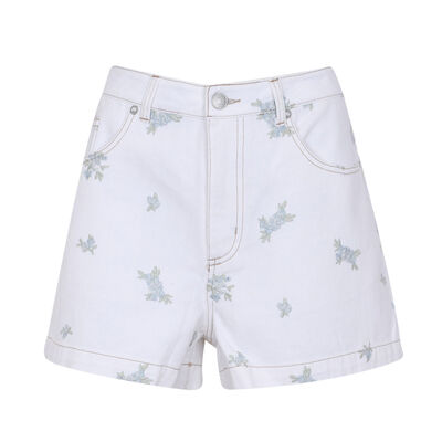 Short Bordado Flores Jeanious Para Mujer Curvy