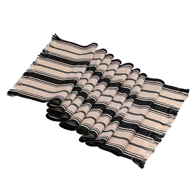 Camino de Mesa Vintage Home Flecos Black Natural