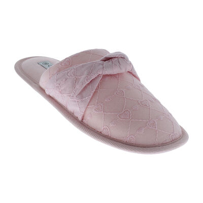 Pantufla Destalonada con Nudo Comfort Fit Rosa para Mujer