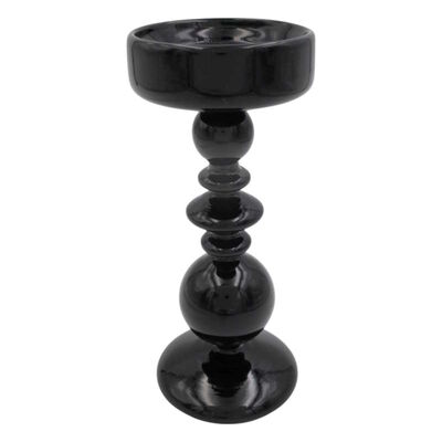 Portavela Temis Redondo Vidrio Negro Zense
