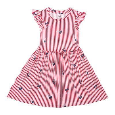 Vestido Rayas y Cerezas con Volantes OVS para Ni&ntilde;a