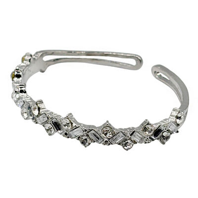 Pulsera Abierto Cristales Plata Aktuales