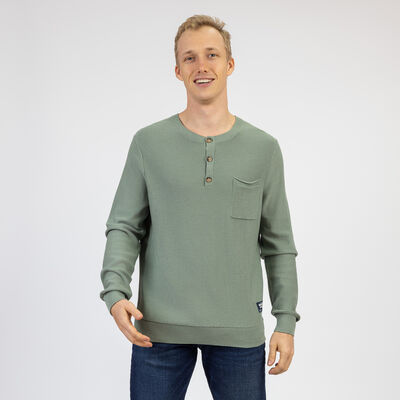 Su&eacute;ter Tejido Fino Verde Oscuro Nautica Cuello Redondo para Hombre