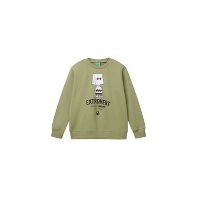 Sudadera Cuello Redondo Benetton con Dise&ntilde;o para Ni&ntilde;o
